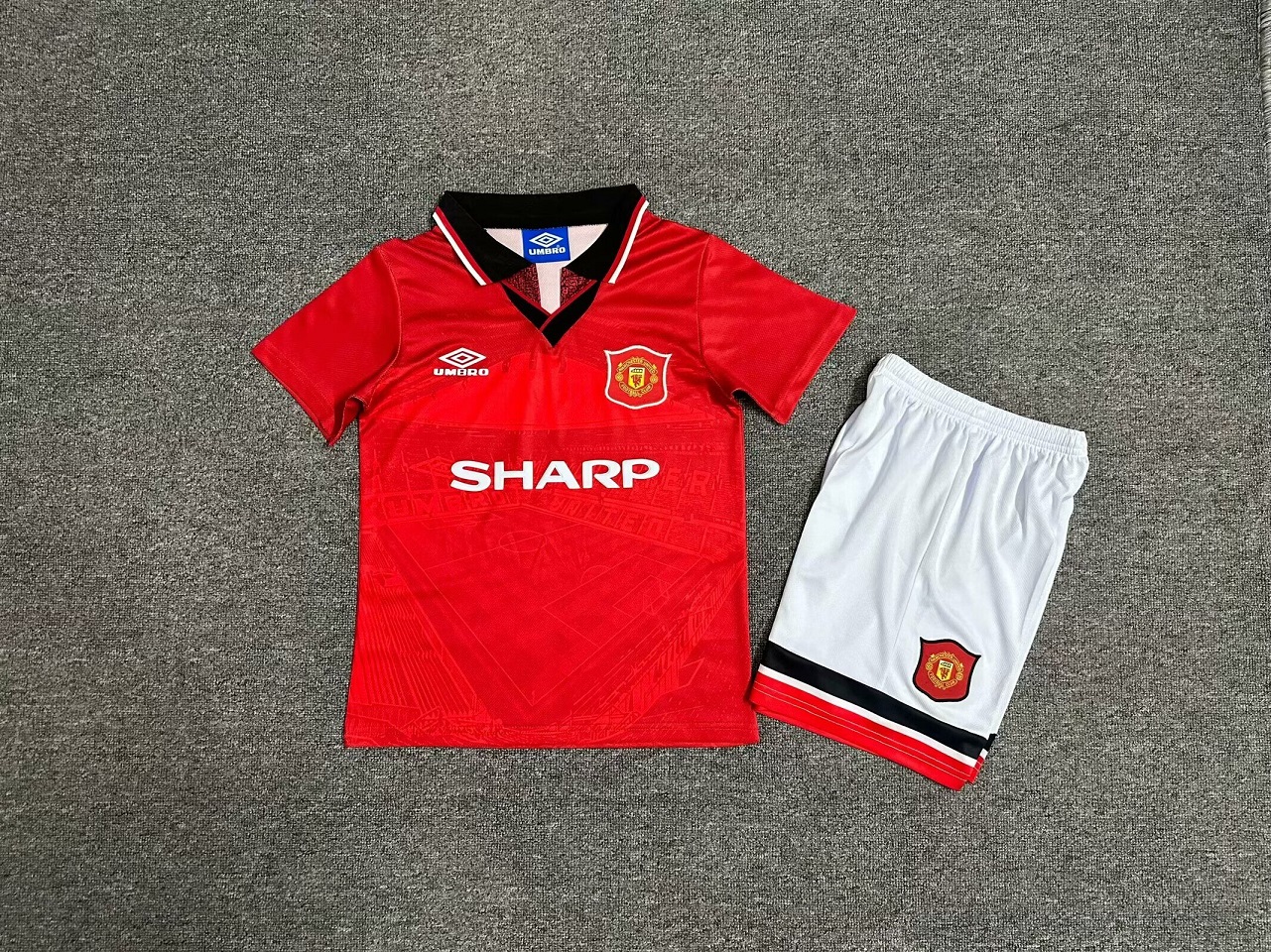 Kids-Manchester Utd 94/96 Home Soccer Jersey